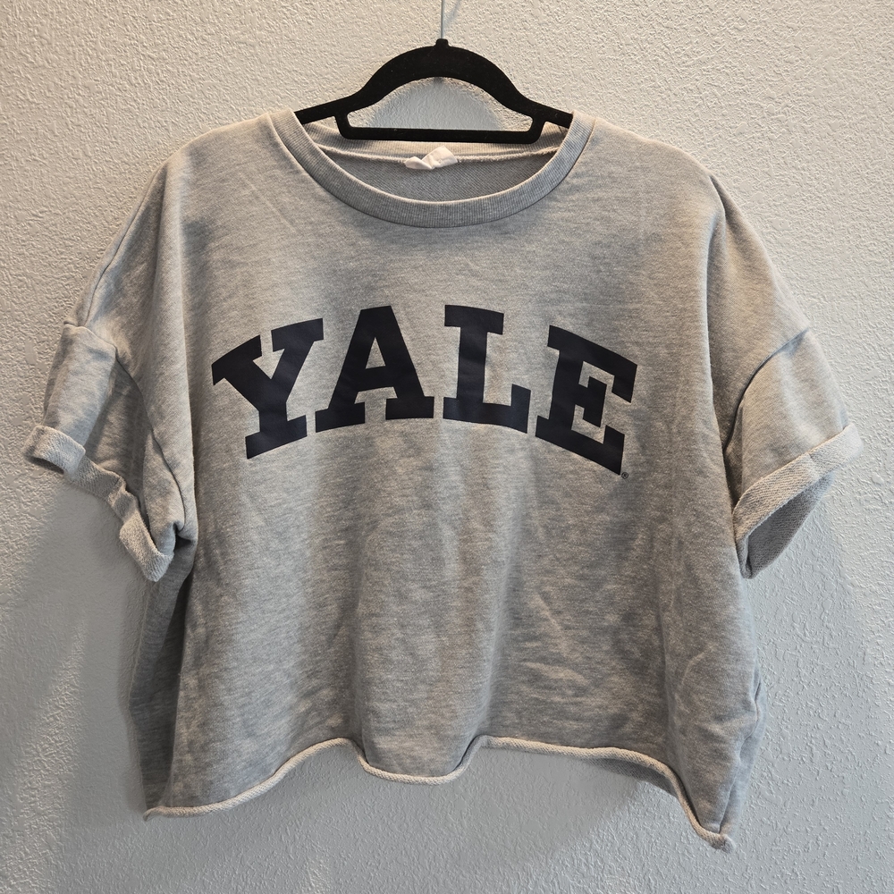 Yale Cropped Sweatshirt‎ XXL Gray Grayson Threads Ivy League Oversized